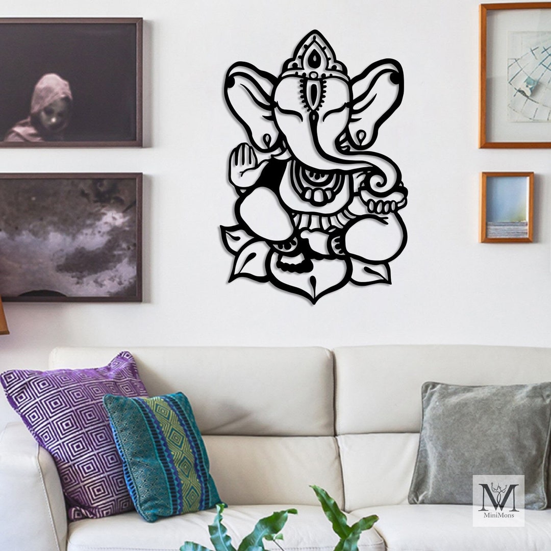 Ganesha Metal Wall Art and Decor Ganapati Elephant Modern Etsy