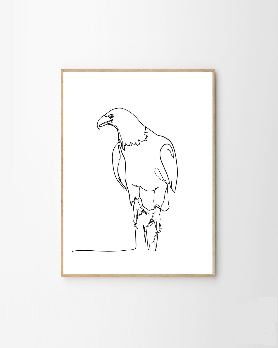 Bald Eagle Line Art Print, Minimalist Wall Print, American Bald Eagle