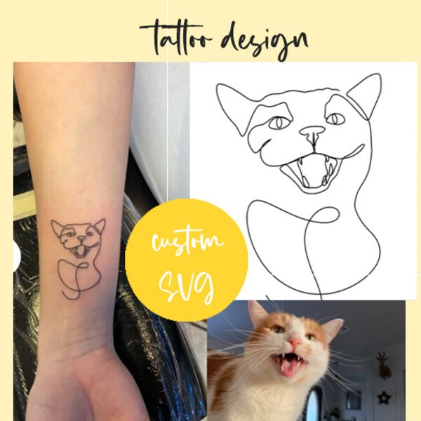 Diseño de tatuaje personalizado, arte de línea de tatuaje, arte de línea de perro personalizado, arte de línea de mascota, regalo del dueño de mascota, dibujo svg de una foto, arte de regalo de pérdida de mascota de perro