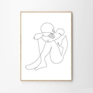 Man Line Art Print, Printable Wall Art, Modern One Line Art Print, Line Art Print, Line Art Man, Male Art, Male Silhouette Drawing Printable