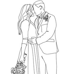 Custom Line Drawing From Photo, Minimalist Line Art, Personalized Line Drawing, Best Friend Digital Portrait, Personalized Wedding Gift image 8