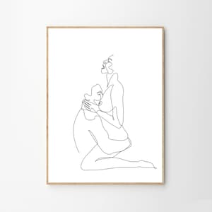 Abstract couple line art, Love print, Couple one line drawing, Man and woman Print, Bedroom wall decor, Minimal Line Art, Couples Hugging