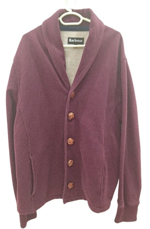 BARBOUR CLARET red WOOD-buttoned, cotton, blazer,… - image 5