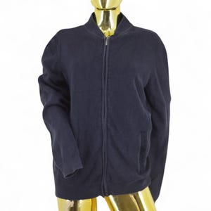 DEVRED KNITWEAR ZIPPERED jacket cardigan l / xl navy blue cotton metarial