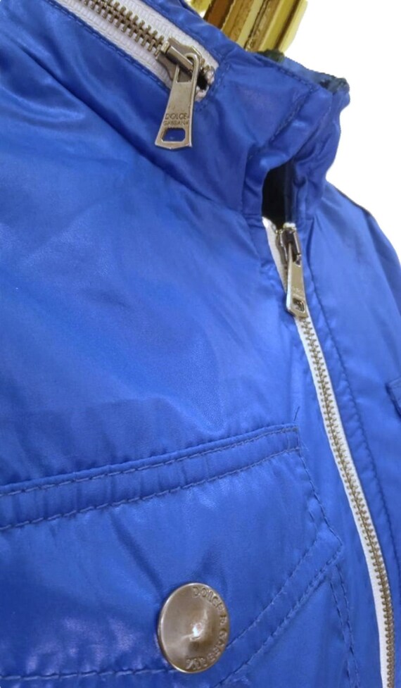 DOLCE GABBANA RAINCOAT blue zippered elasticated … - image 5