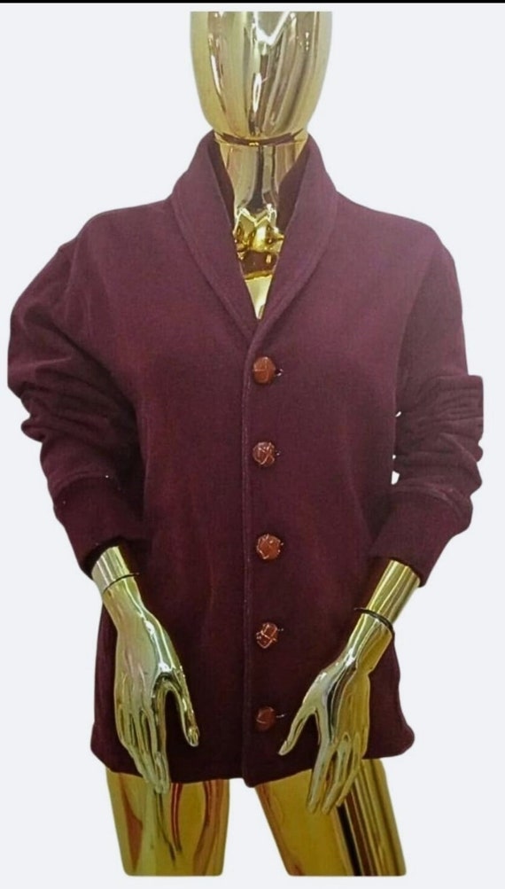 BARBOUR CLARET red WOOD-buttoned, cotton, blazer,… - image 1