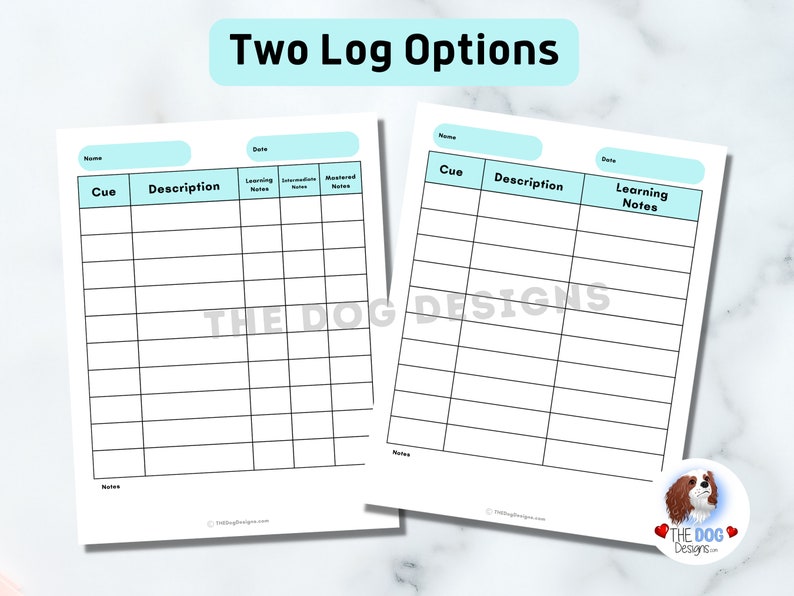 Printable Dog, Puppy Training Log Book and Planner, Dog Training Journal for Tricks, Commands PDF Download image 5