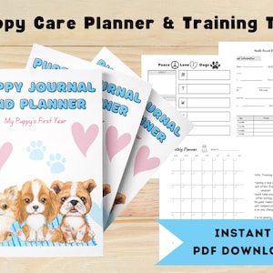 New Puppy Planner, Puppy Dog Health Record, Dog Training Planner, Puppy Training Goals, Dog Care Planner, Puppy Keepsake Bundle, PDF image 1
