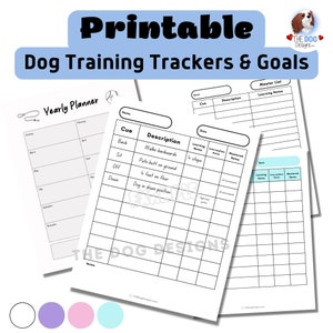 Printable Dog, Puppy Training Log Book and Planner, Dog Training Journal for Tricks, Commands PDF Download image 1