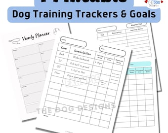 Printable Dog, Puppy Training Log Book and Planner, Dog Training Journal for Tricks, Commands PDF Download