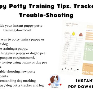 New Puppy Potty Training Log, E-Book, Tips, and Dog Potty Training Tracker PDF, Digital Downloadable Download image 2