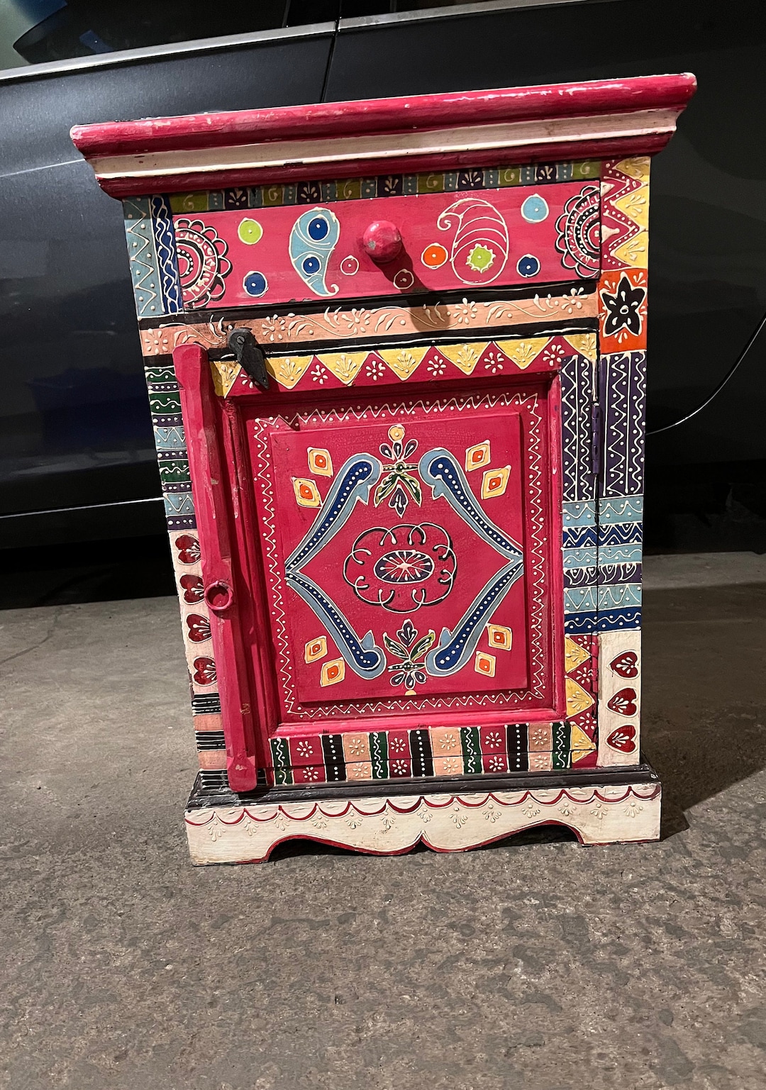 Antique Hand Painted End/nightstand Etsy