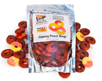 Spicy Peach Gummy Rings: Chamoy Chili Candy - natriumarm