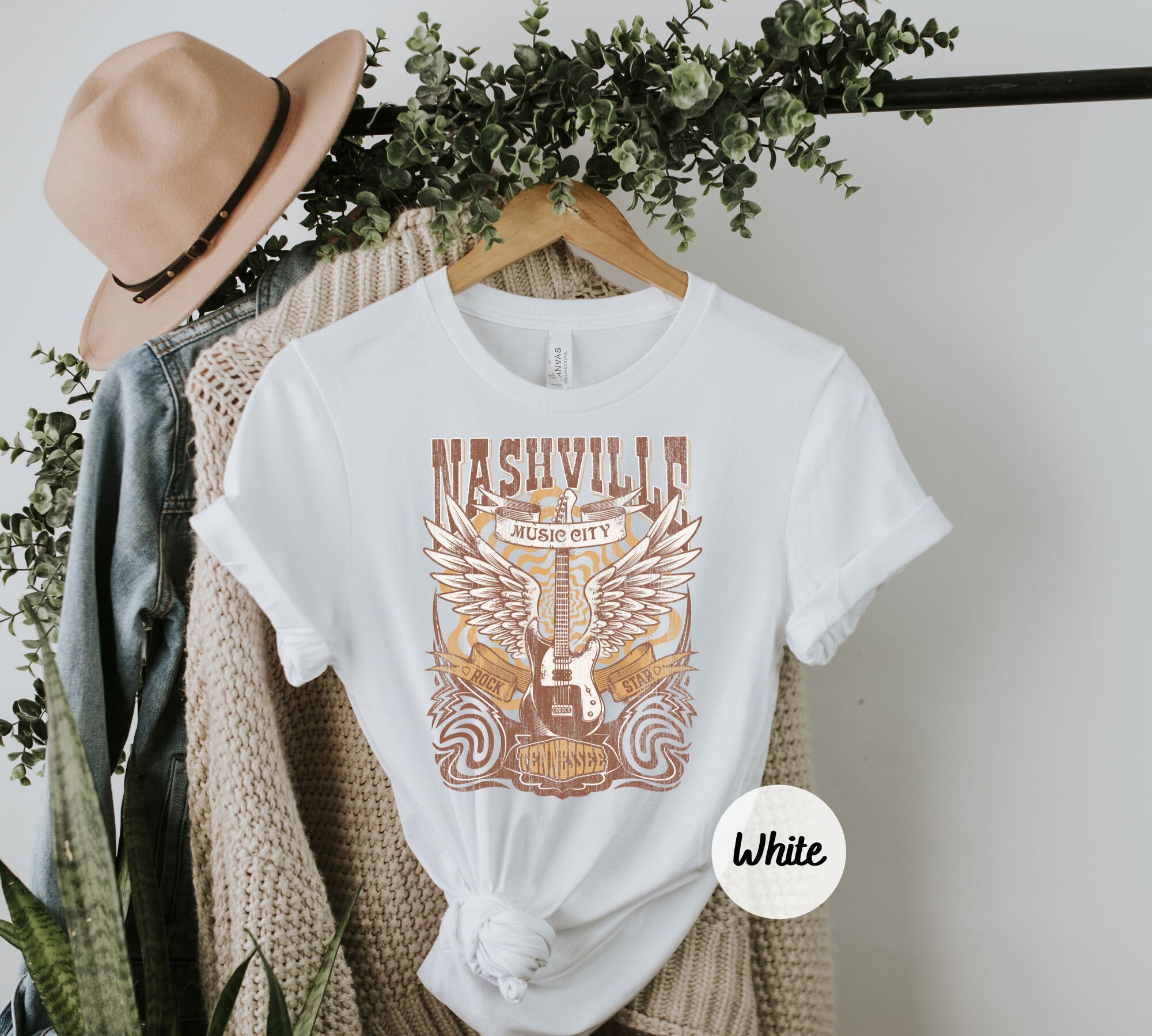 Discover Nashville Music City Tennessee Guitar T-Shirt