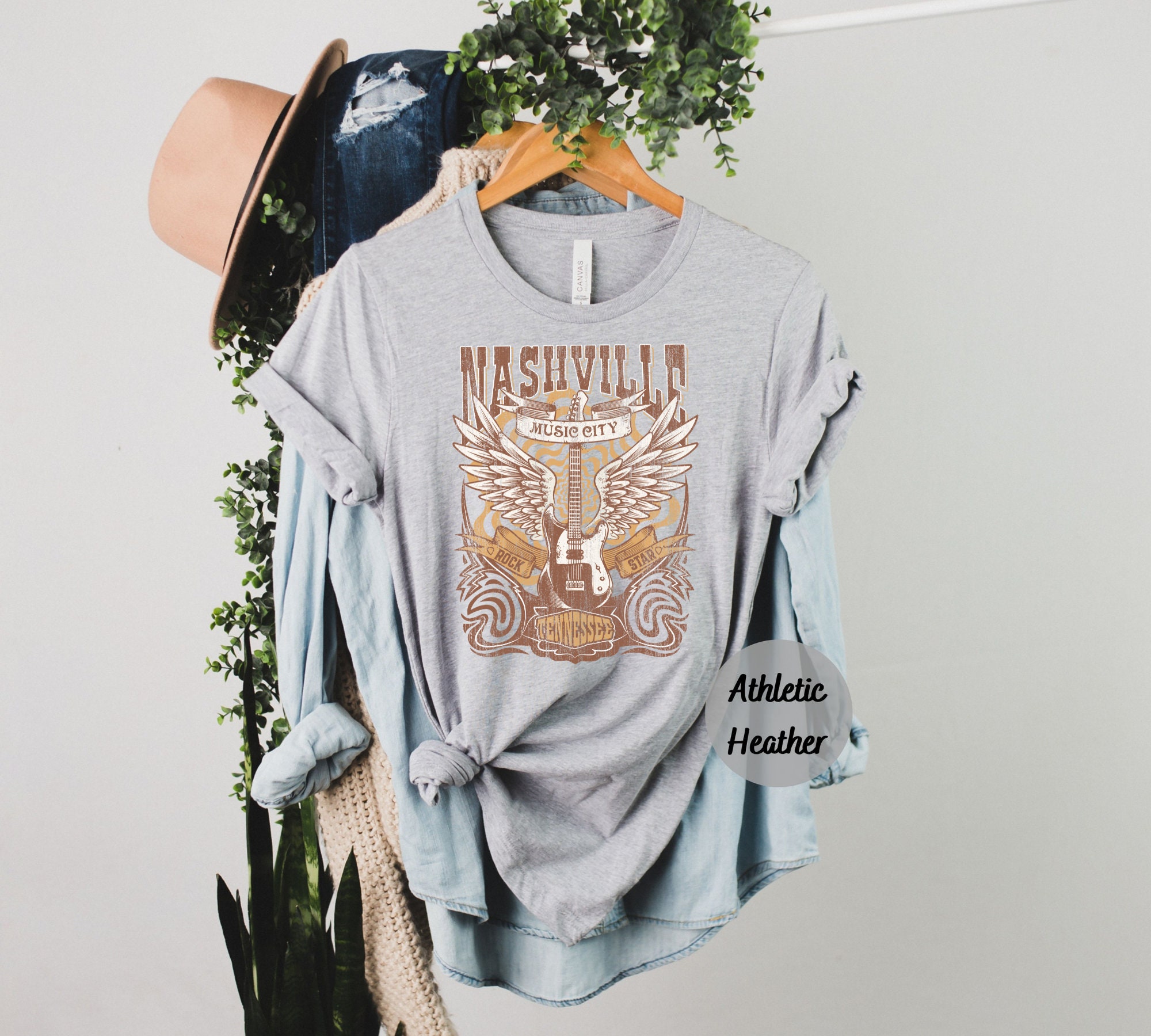 Discover Nashville Music City Tennessee Guitar T-Shirt