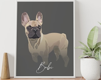 Custom Dog Portrait, Hand-Drawn Pet Illustration (Digital Art File)