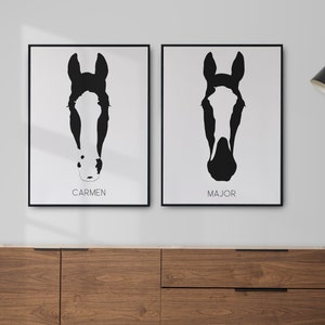 Silhouette cavallo personalizzata, arte digitale, arte della parete del cavallo, illustrazione del cavallo