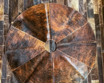 100% Real Cowhide Brindle Tree Skirt, Holiday Tree Skirt, Real Leather Tree Skirt, Handmade Tree Skirt