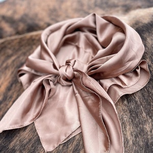 Metallic Tan Wild Rag, Western Scarf 35&quot;x35&quot;, Cowboy Wild Rag, Western Clothing , Fashion Scarves