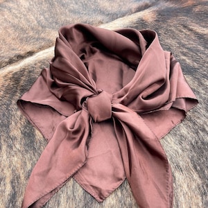 Brown Wild Rag, Western Scarf 35&quot;x35&quot;, Cowboy Wild Rag, Western Clothing , Fashion Scarves