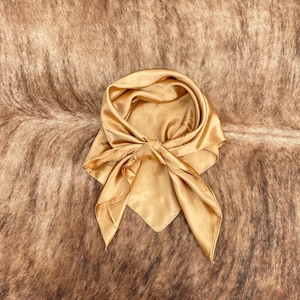 Wild Rag Gold, Western Scarf, Cowboy Wild Rag, 35&quot; x 35&quot; Western Clothing