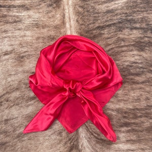 Wild Rag Red , Western Scarf - 35&quot;x 35&quot;, Cowboy Wild Rag, Western Scarves