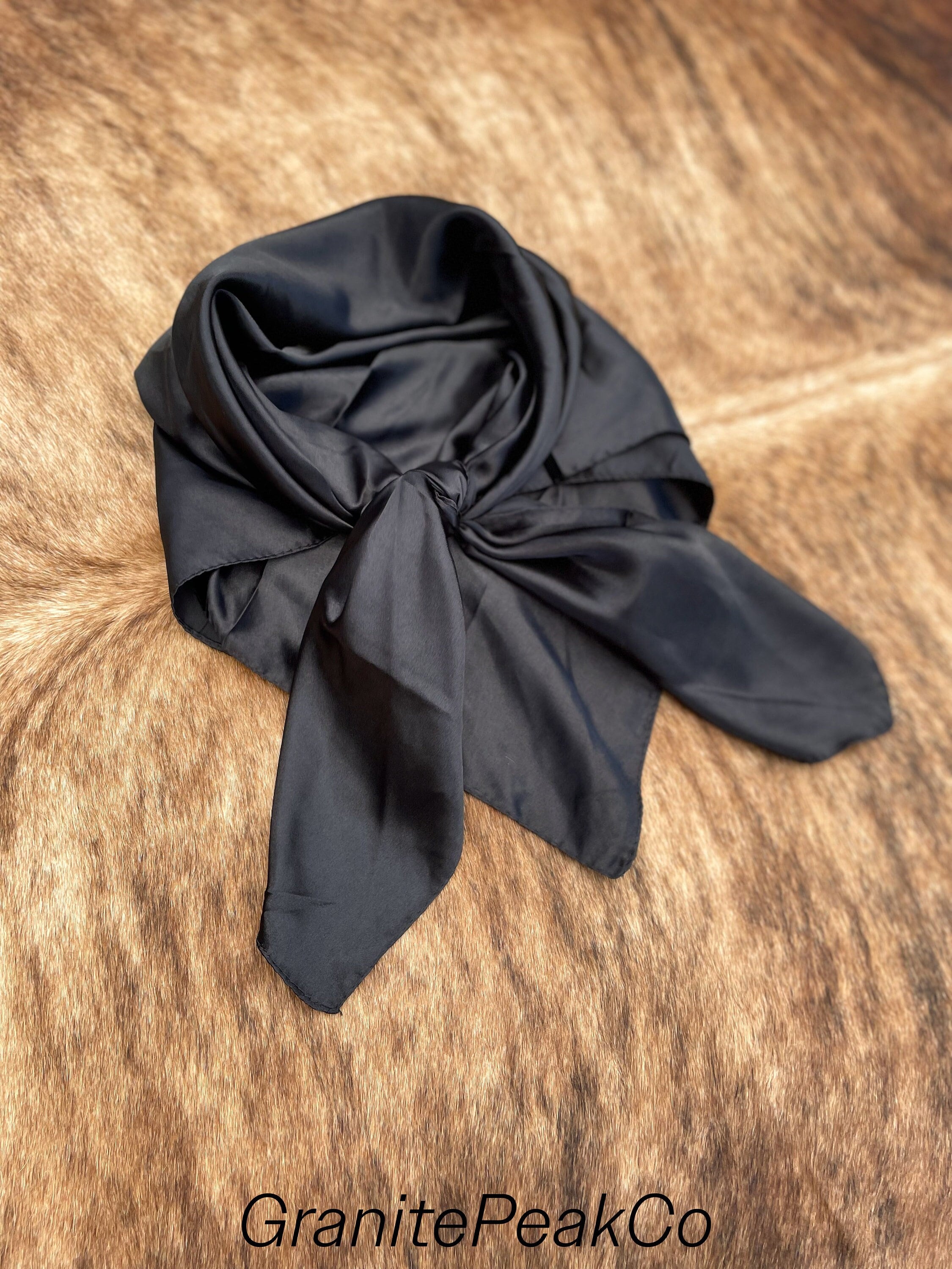 Black Wild Rag Western Wild Rag 35x35 Cowboy Etsy