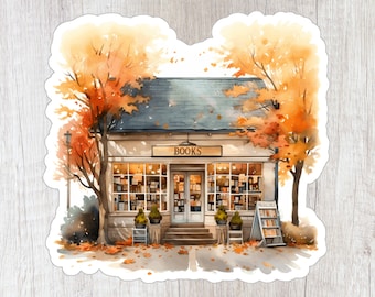 Fall Bookstore Sticker | Bookstore Sticker Watercolor Style | Bookstore Sticker | Bookish Sticker | Reading Sticker | Book Lover Sticker