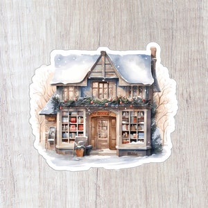 Merry Winter Bookstore Sticker | Winter Book Sticker | Winter Book Shop Sticker | Bookish Sticker | Reading Sticker | Book Lover Sticker