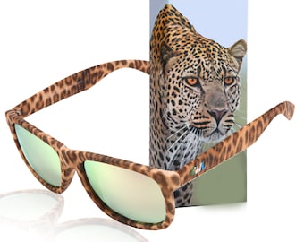 Polarized Leopard Sunglasses For Women & Men – Save Your Eyes - Save Leopards + the Planet - Trendy Mirrored Sun Glasses with UV Protection