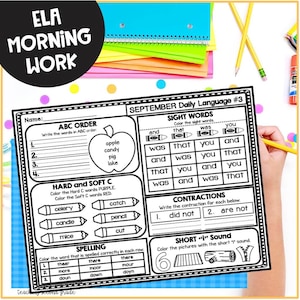 44-Page Morning Work 2nd Grade Worksheet Bundle English Language Arts Review Second Grade Reading Activities Summer Learning No Prep Teacher