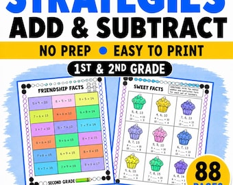 Addition and Subtraction Strategies Worksheets | 1st-2nd Grade Math Activities