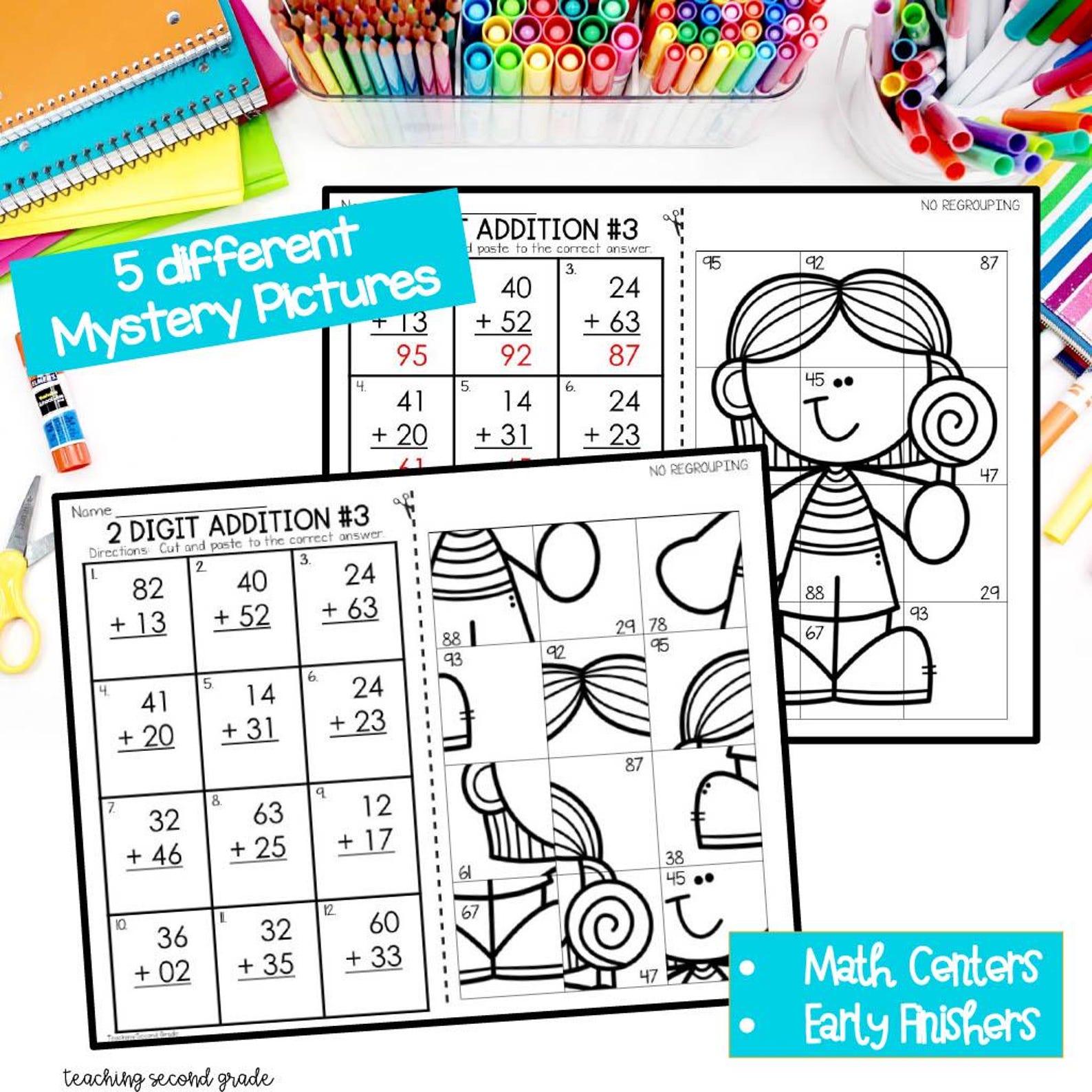 Math Puzzle Coloring Sheet Worksheet Bundle Printable Math Activities ...