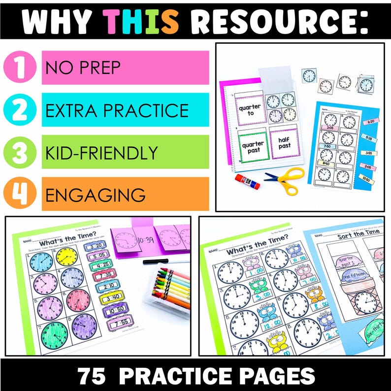 2nd Grade Telling Time Worksheets | Clock Practice & Printable Math ...