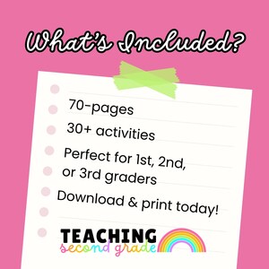 70-page 2nd Grade Printable Math Worksheets Bundle Second Grade Prep ...