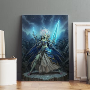 Hearthstone-poster, Frost Lich Jaina-muurkunst, roldoek, gameposter cadeau