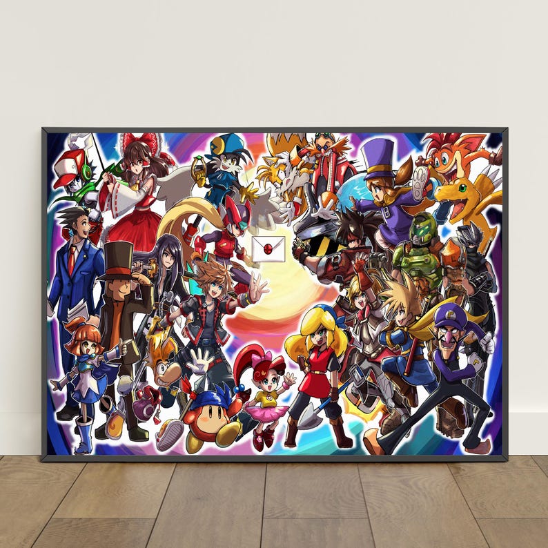 Super Smash Bros Poster | Super Mario Wall Art | Game Canvas Print #2 ...