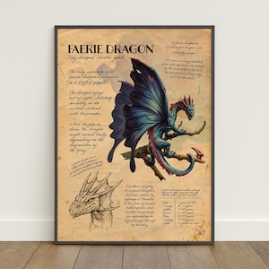Dungeons & Dragons Monster Poster | Beholder Wall Art | Game Canvas Print Faerie Dragon