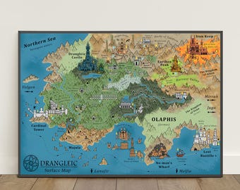 ダークソウル II マップポスター：ドラングレイグ城 キャンバスアート