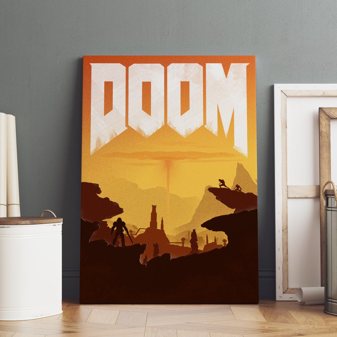 Doom Eternal Poster Doom Wall Art Premium Canvas Print Game Etsy