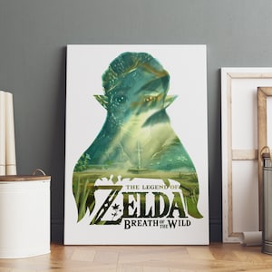 The Legend of Zelda Poster, Breath of the Wilds Wandkunst, Gerollte Leinwand, Spiel Poster Geschenk