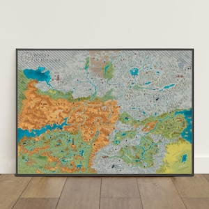 Horizon Zero Dawn マップポスター | Forbidden West ウォールアート | ゲームキャンバスプリント