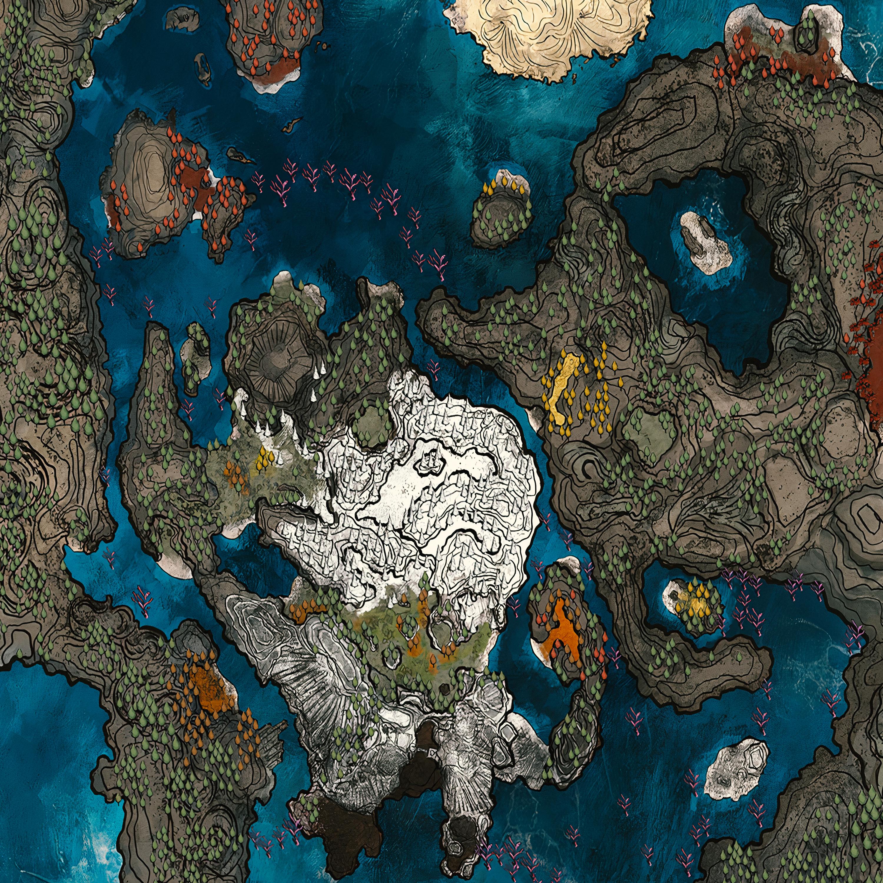 Sub Level 33 Map Expedition 33 Map Poster | Clair Obscur Continent Wall Art | Game ...