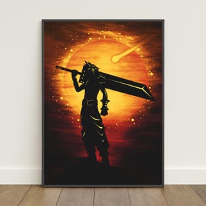 Final Fantasy Poster | Cloud Strife Wall Art | Game Canvas Print #3