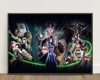 Arcane Poster | Jinx and Ekko Love Wall Art | TV Show Canvas Print