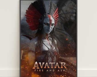 Poster di Avatar Fire and Ash / Arte murale fantasy fantascientifica / Stampa su tela di film