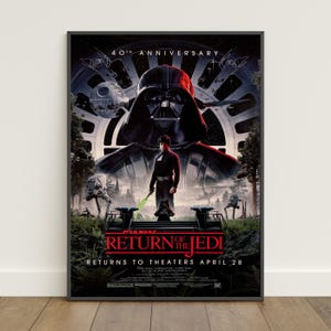 Star Wars Return of the Jedi Poster | Luke Skywalker Wall Art | Movie Canvas Print