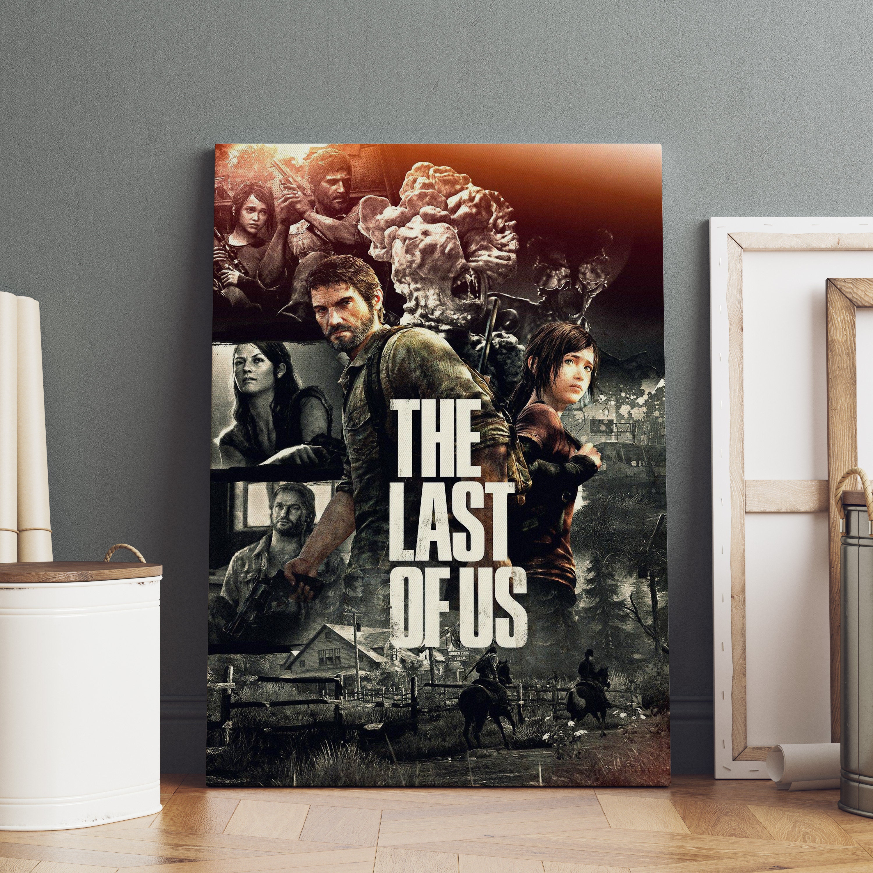Custom Canvas Wall Decor Joel Ellie Poster The Last Of Us Wallpaper Black  And White Wall Sticker Mural Bedroom Decoration #0577# - AliExpress