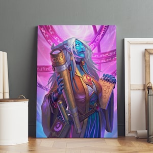 Pôster de Hearthstone, arte de parede Stargazer Luna, impressão em tela enrolada, pôster de jogo para presente
