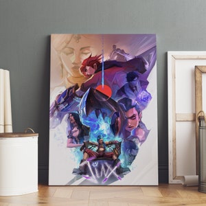 Arcane Poster, Jinx Wandkunst, Premium Leinwanddruck, Geschenk für TV-Serienfans, Rahmenoption verfügbar